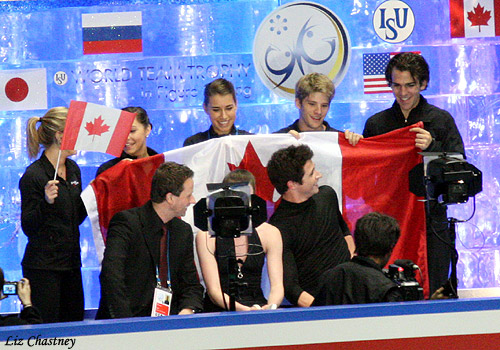 Team Canada (minus Patrick Chan) is all smiles