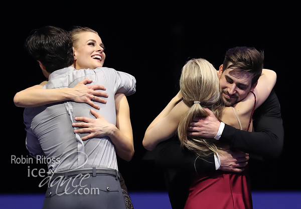 Hugs between Weaver & Poje and Hubbell & Donohue