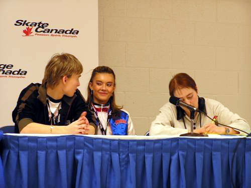 Anastasia Gorshkova &amp; Ilia Tkachenko (RUS) at the press conference after the OD