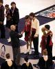 Medals are presented to the novice skaters.