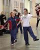 Ice Dance and pairs warm up off-ice