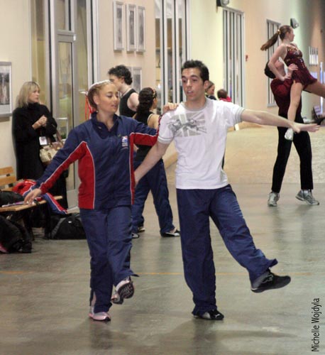 Ice Dance and pairs warm up off-ice