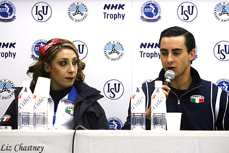 Federica Faiella &amp; Massimo Scali at the press conference after the OD