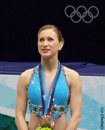 Joannie Rochette during the anthem