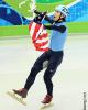 Apolo Ohno with the American flag