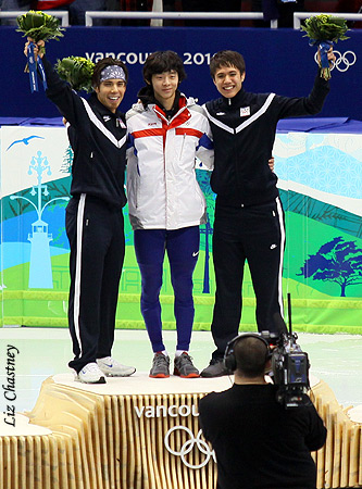 The men's 1500m podium