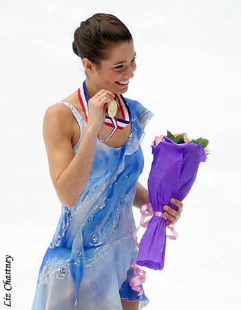 Alissa Czisny (USA) - Posing for Media Pix with Her Gold Medal