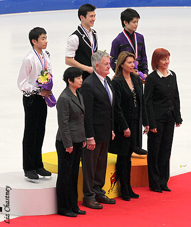 Men - Posing for Photographs with Event Officials