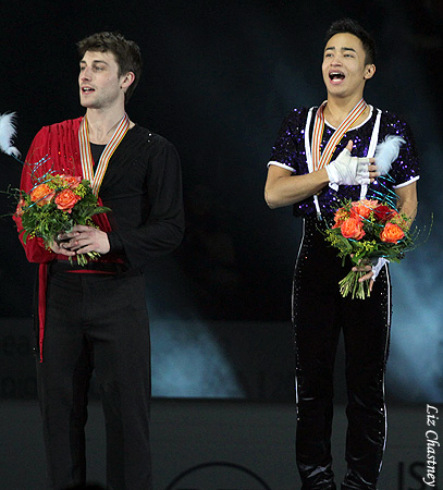 Two happy Frenchmen and their National Anthem