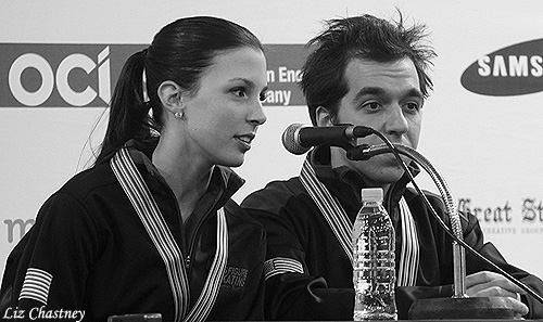 Charlotte Lichtman &amp; Dean Copely (USA) at the press conference after the event