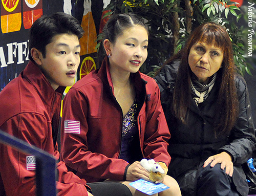 Maia Shibutani &amp; Alex Shibutani (USA) &amp; coach Marina Zoueva