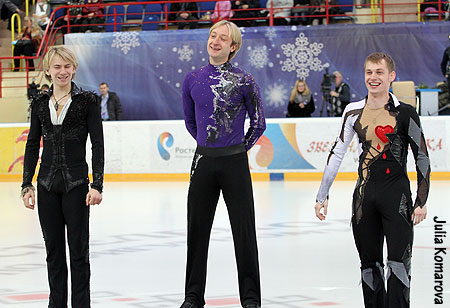 Artur Gachinski, Evgeni Plushenko and Sergei Voronov