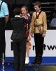 Chloe Lewis &amp; Logan Bye receive their pewter medals from U.S.F.S. President Pat St. Peter