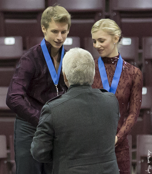 Mackenzie Bent & Garrett MacKeen receive the silver medals