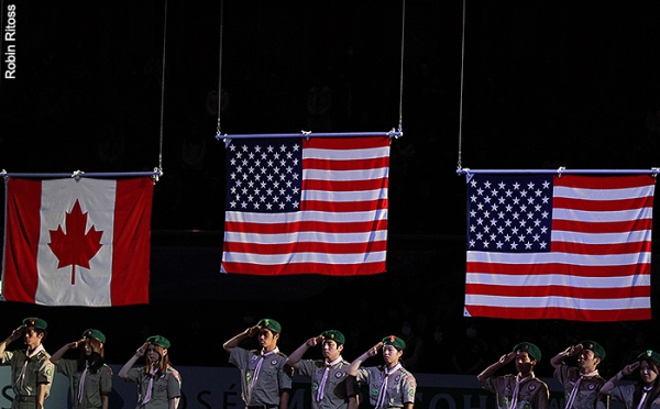 The flags are raised