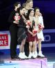 The 2013 Four Continents ice dancing medalists pose for an official photo