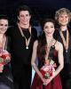 The 2013 Four Continents ice dance champions pose for photographers