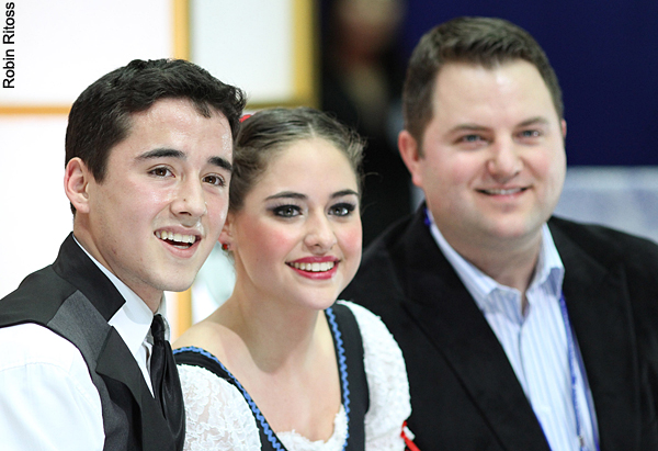 Pilar Maekawa Moreno & Leonardo Maekawa Moreno with coach Matt Willis