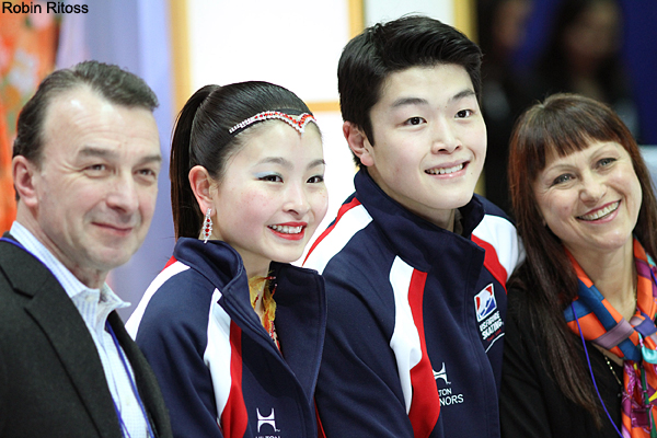 Maia Shibutani & Alex Shibutani with coaches Oleg Epstein & Marina Zoueva