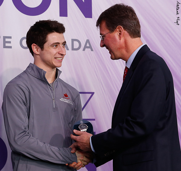Moir receives his Citizen watch