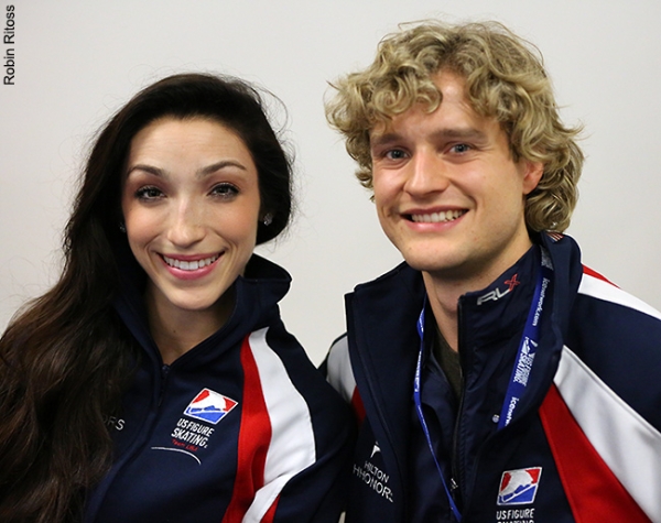 Meryl Davis & Charlie White (USA) after the Short Dance