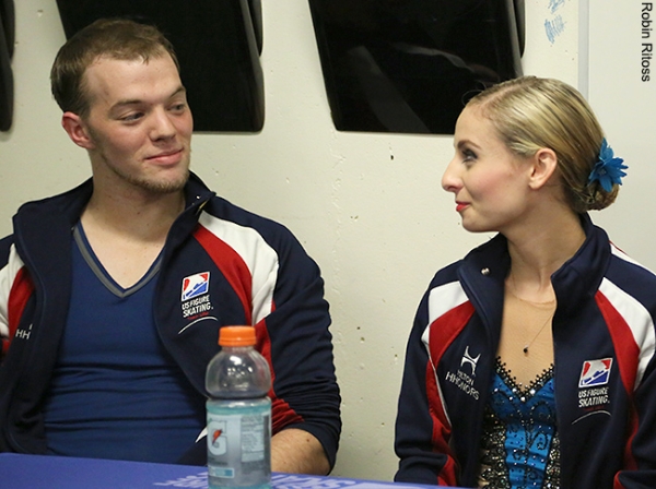 Tarah Kayne & Danny O'Shea (USA) after the Free Skate