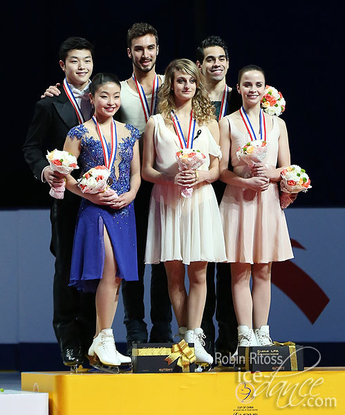 Shibutani & Shibutani (silver); Papadakis & Cizeron (gold); Cappellini & Lanotte (bronze)