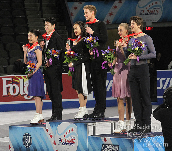 Chock & Bates (gold); Shibutani & Shibutani (silver); Stepanova & Bukin (bronze)