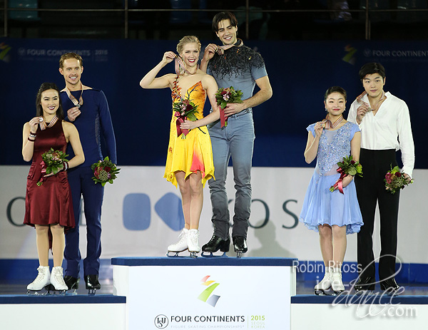 Chock & Bates (USA) - silver; Weaver & Poje (CAN) - gold; and Shibutani & Shibutani (USA) - bronze