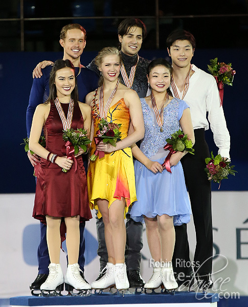 Chock & Bates (USA) - silver; Weaver & Poje (CAN) - gold; and Shibutani & Shibutani (USA) - bronze