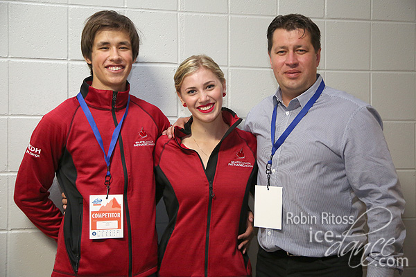 Mackenzie Bent & Dmitre Razgulajevs with coach Juris Razgulajevs (CAN)