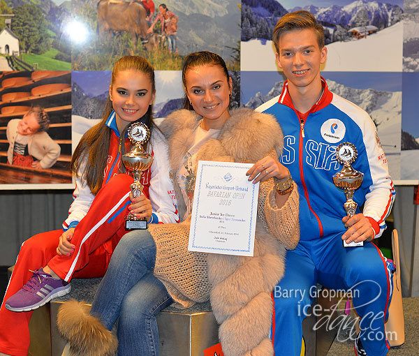 Sofia Shevchenko & Igor Eremenko (RUS) with coach Irina Zhuk