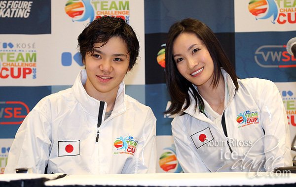 Shoma Uno (JPN) with Team Asia Captain Shizuka Arakawa