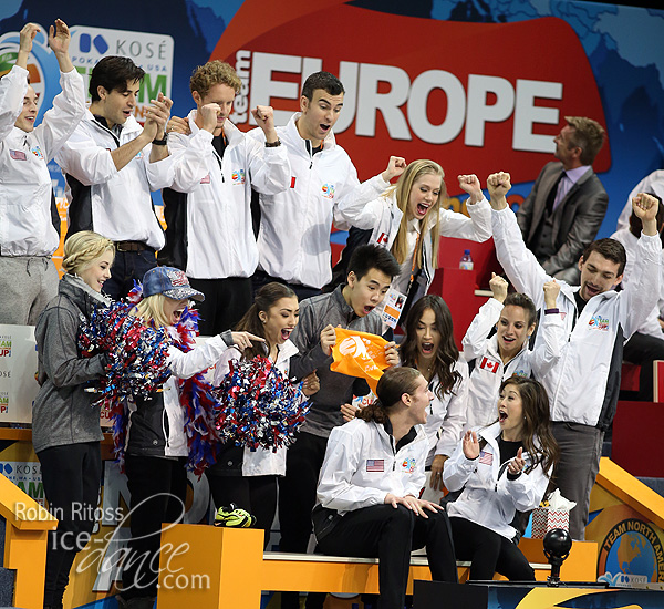 Team North America reacts to Brown's scores