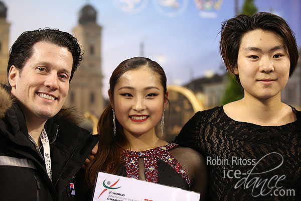 Ho Jung Lee & Richard Kang In Kam (KOR) with coach Aaron Lowe