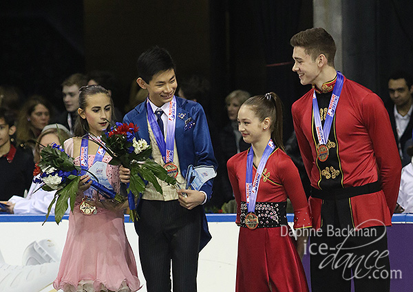 Katarina Wolfkostin & Howard Zhao (gold) and Paulina Brykalova & Daniel Brykalov (bronze)