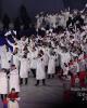 The Teams from North Korea and South Korea enter together under one flag