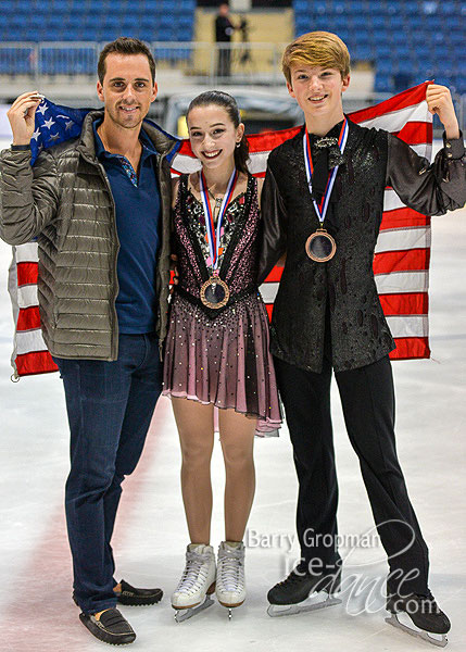 Eliana Gropman & Ian Somerville (USA) with coach Greg Zuerlein